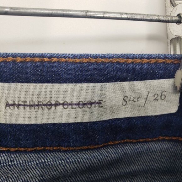 Pilcro and the Letterpress Anthropologie Cropped Jeans 26 Slim Straight Leg Blue - Picture 4 of 10